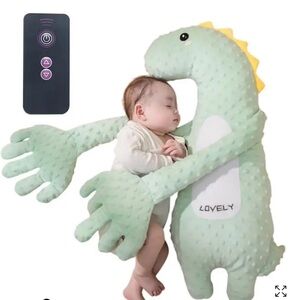 BRAND NEW IN PACKAGING Green Dinosaur Plush Baby Automatic Patting Pillow Soothe